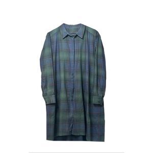HATCH Plaid Long Sleeve Maternity Collared Lined Shirt Dress Women's One Size